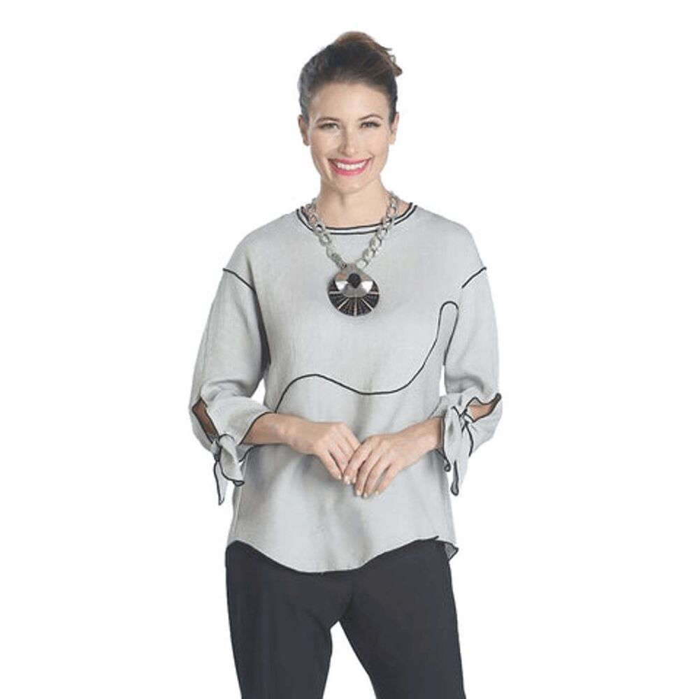 IC. Collection Pucker Crepe Pullover Blouse with Tie Sleeve